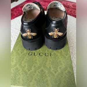 GUCCI LEATHER LUG SOLE LOAFER brand new